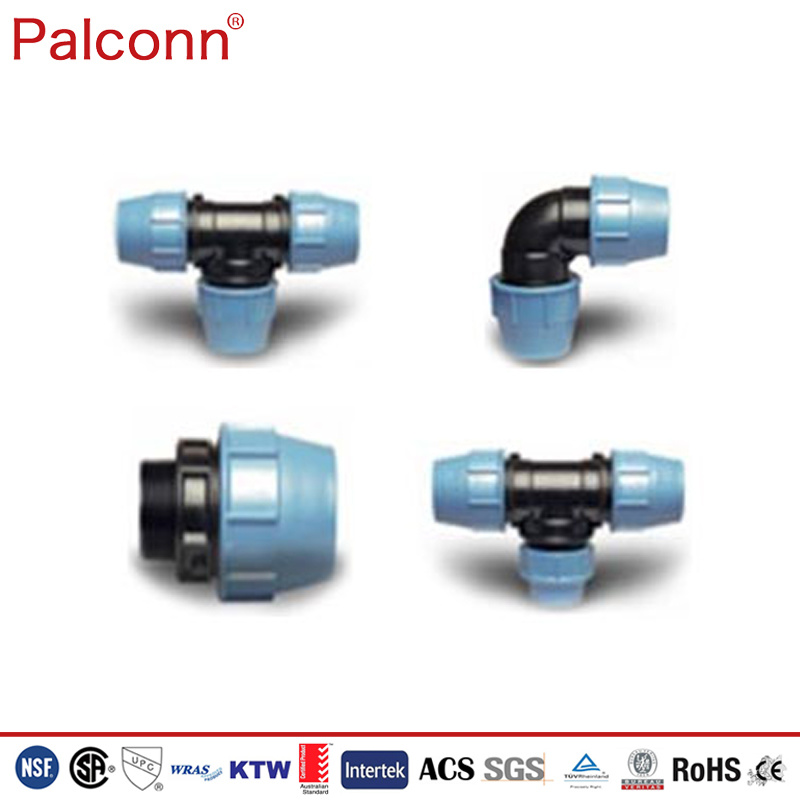 PP Compression Valve Clamp Fittings for HDPE Pipes