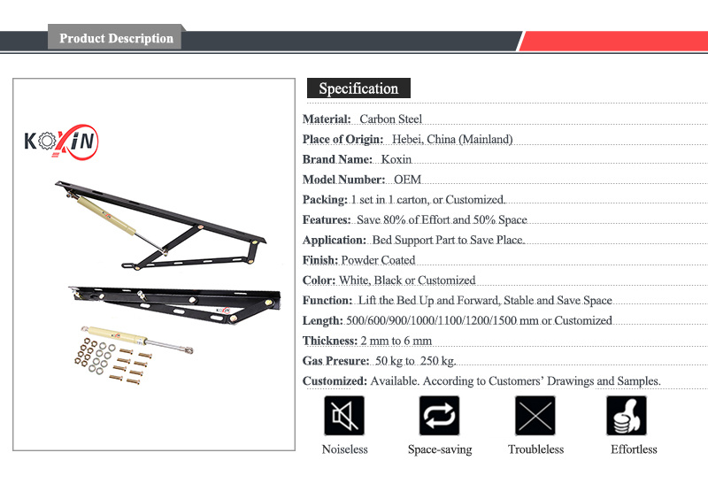 Heavy Duty Bed Fitting Mechanism with Gas Spring