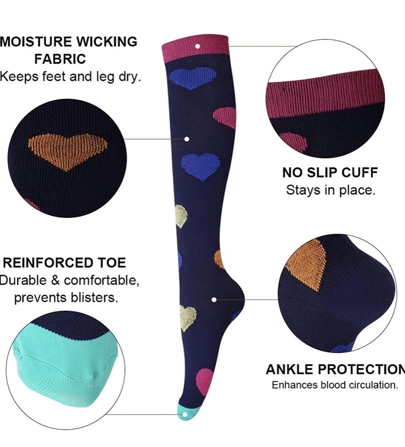 High Knee Compression Socks Custom Design ODM OEM High Quality Fashion Athletic Socks Sport Sock