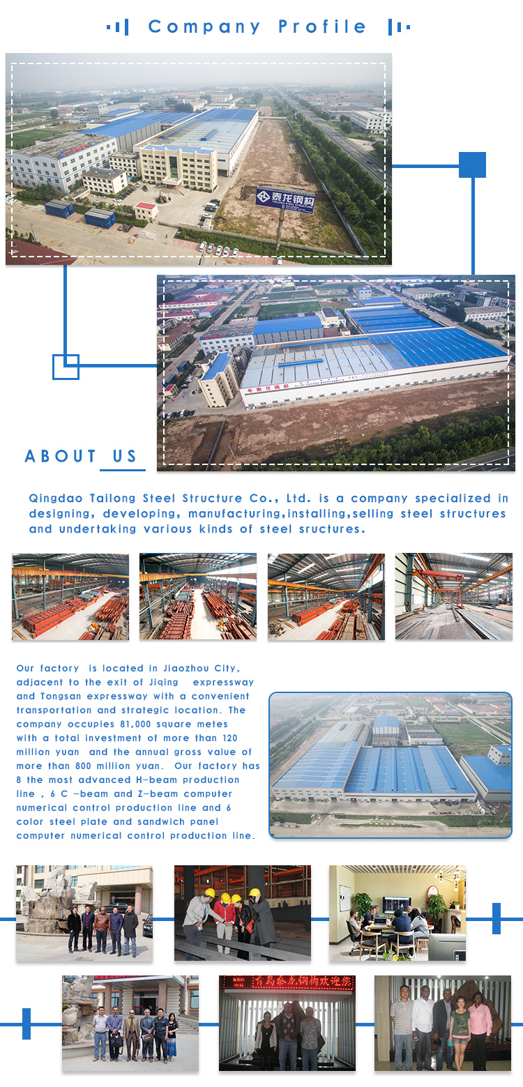 Large Span Prefabricated Light Construction House Prefab Structure Steel Building