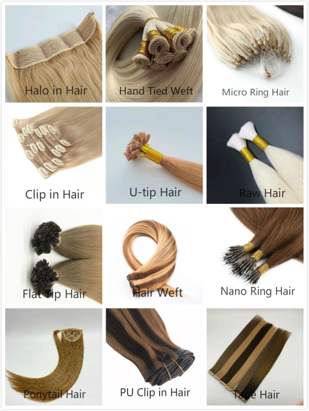 Double Drawn Full and Thick Ends Hair Factory Price Nano Ring Remy Hair Extension