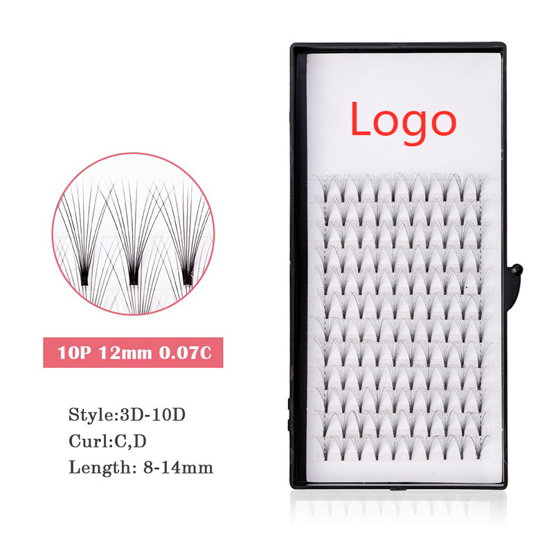 3D~10d False Eyelash Long Stem Premade Russian Volume Fake Eyelashes Extension for Makeup