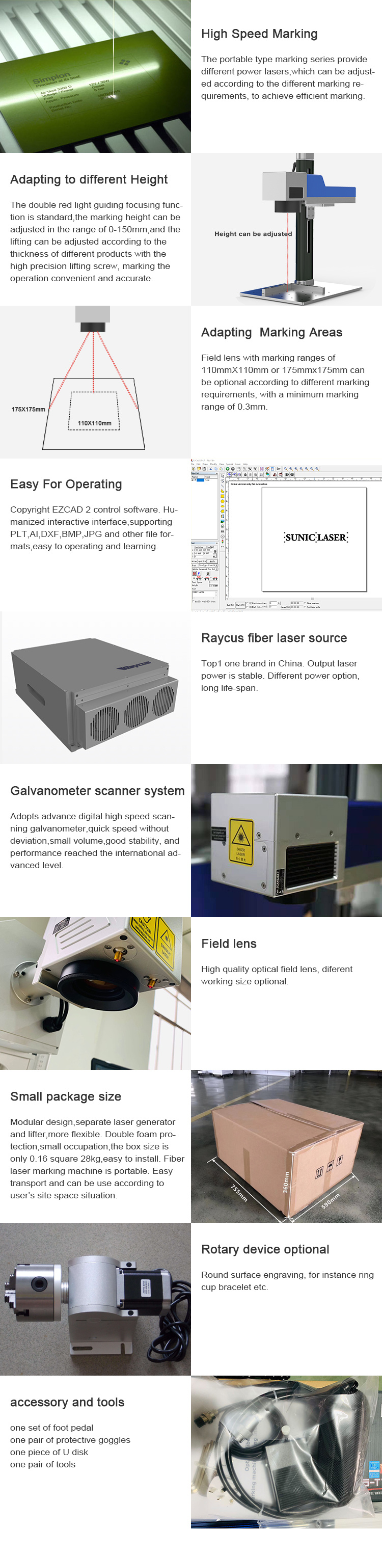 20W 30W 50W Fiber Laser Marking Machine for Steel Pen