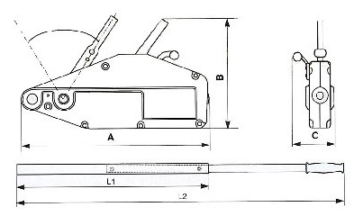 800kg Aluminium Portable Wire Rope Winch for Pulling, Lifting, Lowering and Securing Loads