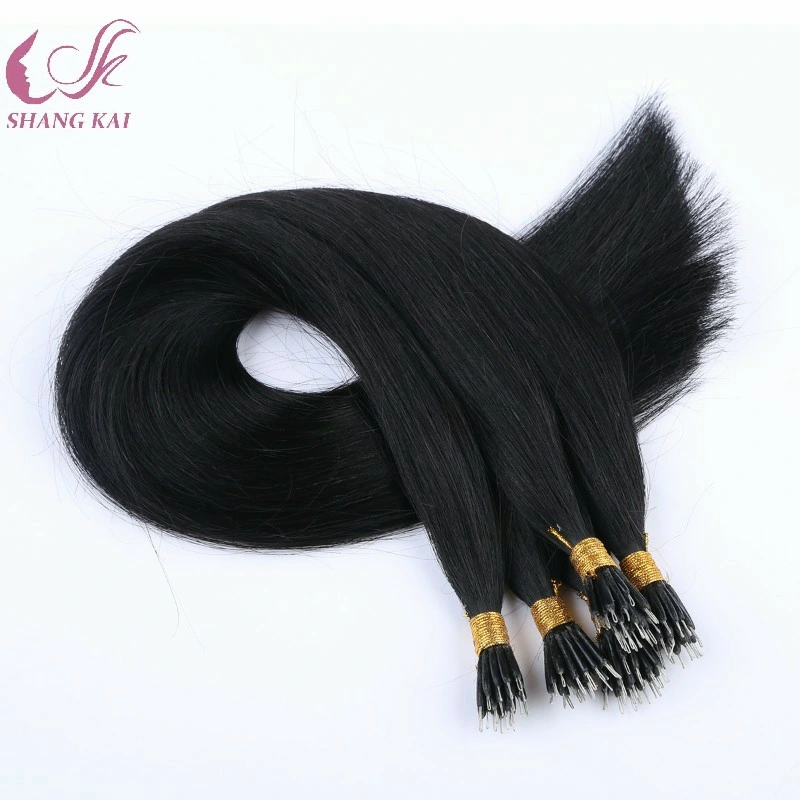 Micro Beads Human Hair Extension Long Lasting Hard Plastic Tip Nano Ring Hair Extension