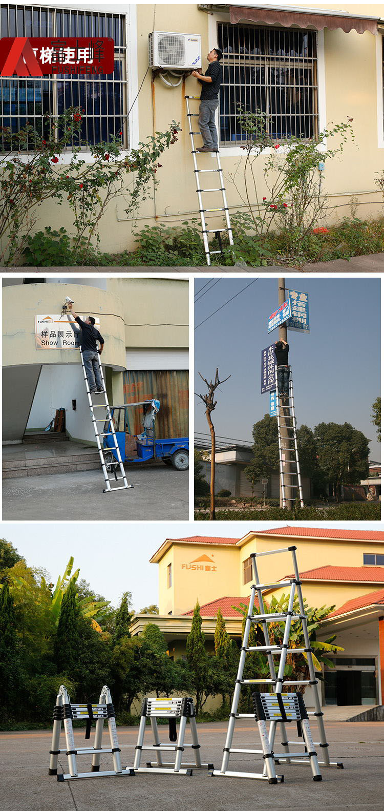 One Click 3.2m Extension Ladder with Soft Slowing Close