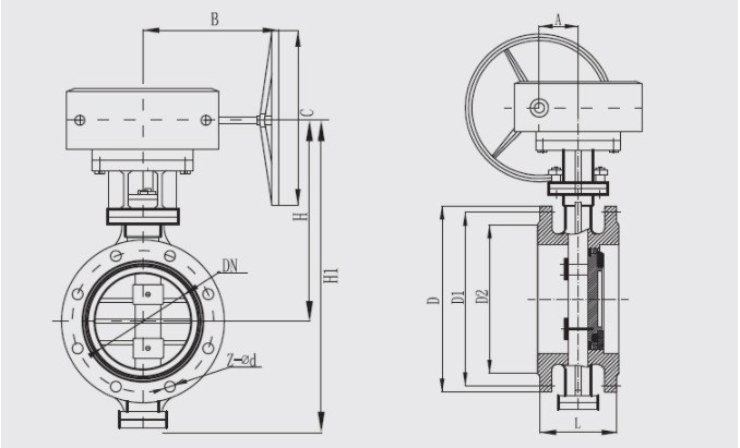 High Performance Wafer Check Air Actuated Butterfly Valve