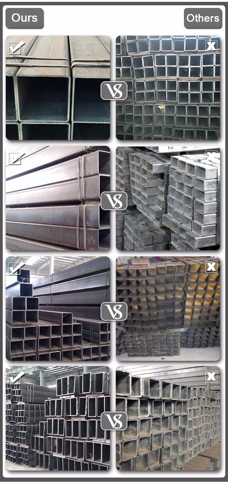 Q195 Gi Tube Square and Rectangular Hollow Section Z40 Pre Galvanized