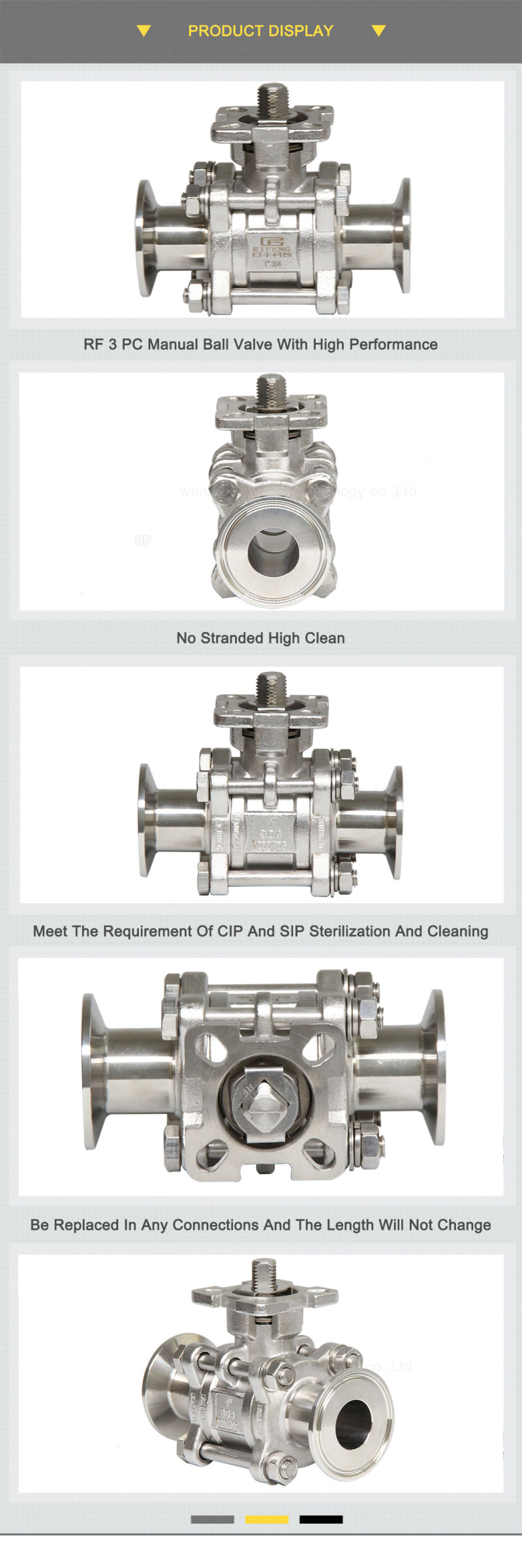 RF 3 PC Manual Ball Valve with High Performance