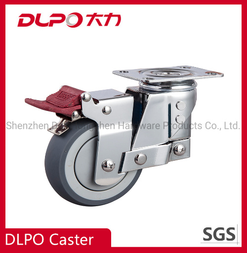 Dlpo Medium Duty Customized Rubber Wheel Swivel Plate Industrial Spring Castor