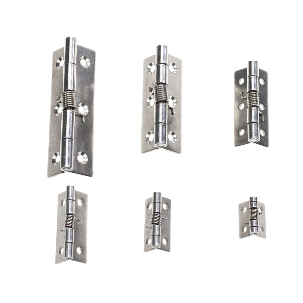 Silver Metal Self Opening/Closing Spring Loaded Hinge Multiple Size (YH3068)