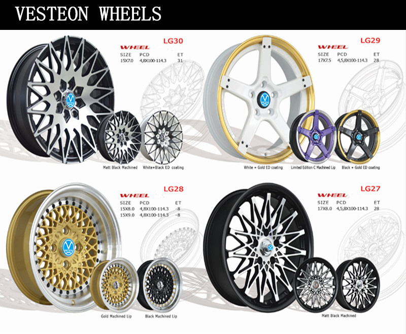 Deep Dish Car Alloy Wheel Aluminum Rim Car Wheel