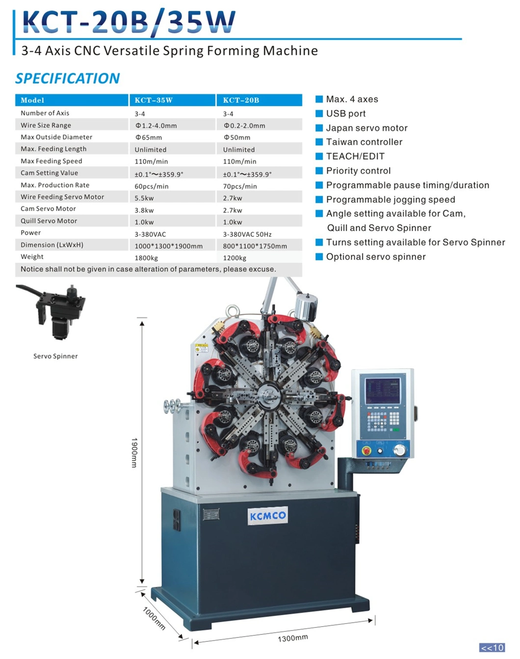 KCT-35W 3 Axis 4.0mm CNC Wire Forming Machine& Extension/ Torsion Spring Making Machine