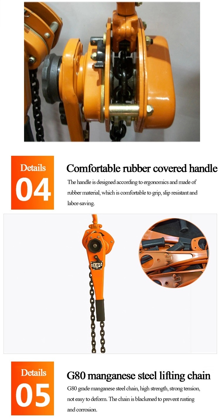 Alloy Steel Lever Hoist 0.75t 1.5t for Garages