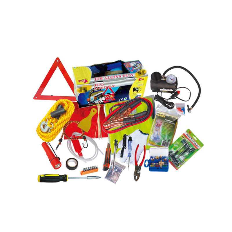 Car Emergency Roadside Travel Kit in One Carry Bag for Road Safety