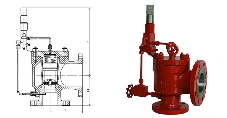 Carbon Steel A216 Wcb Spring Load Pilot Operated Pressure Safety Relief Valve with Stainless Steel Nozzle