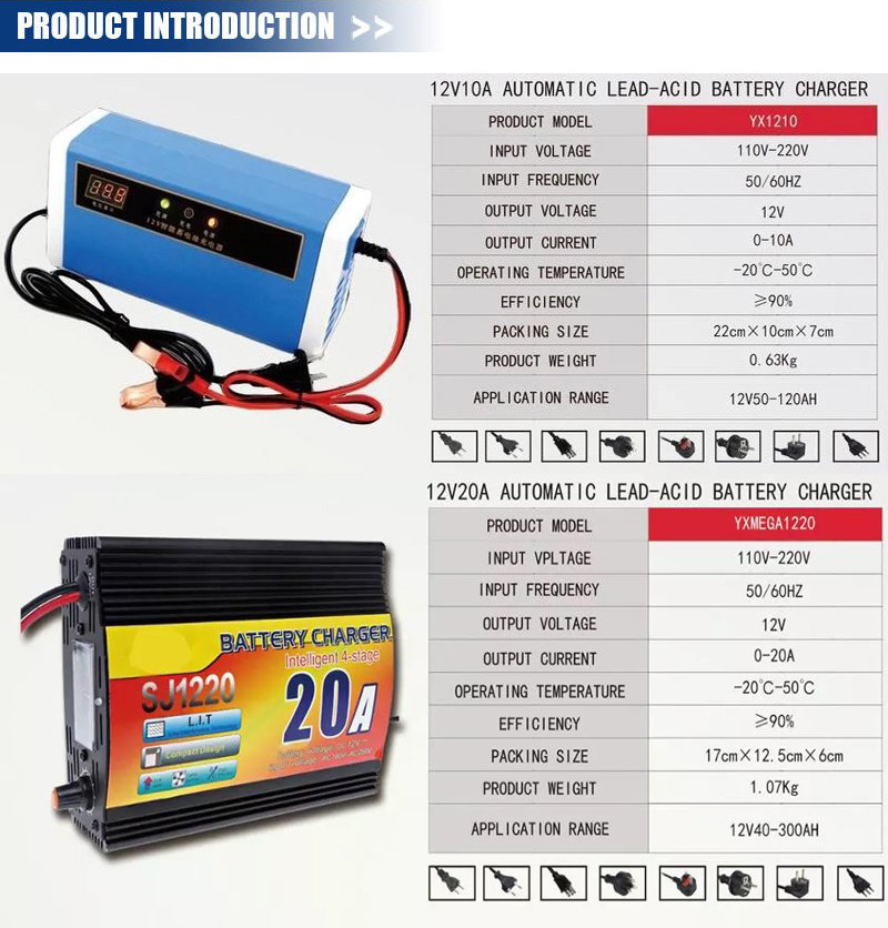 Multipurpose Auto 12V 10A Battery Charger for The Generator