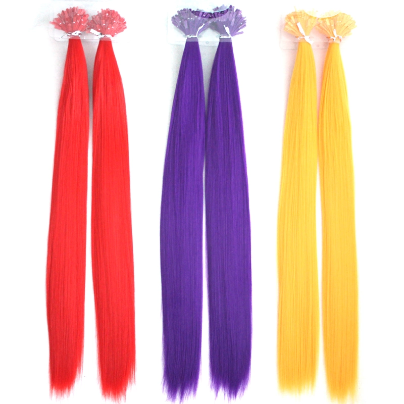 Keratin Hair Extension 18 Inch Brazilian Virgin Silky Straight Colorful Flat Tip Hair Extension