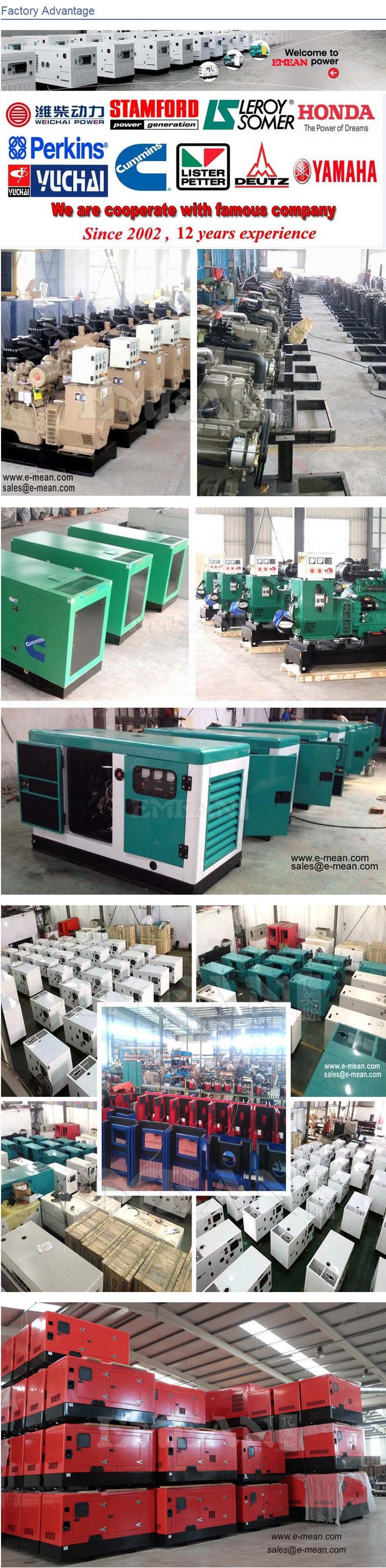 Factory Outlet 50kVA 44kw Standby Power Diesel Generator with ISO and Ce Verified 50Hz / 60Hz