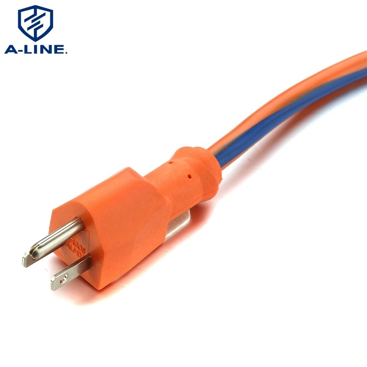 Us Standard 16A 3 Prong Heavy Duty Orange Extension Cord Manufacture