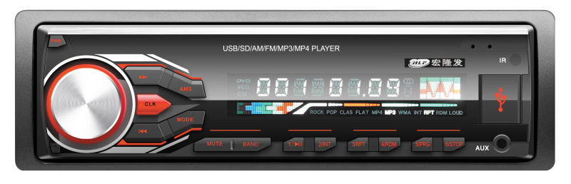 One DIN Car in-Dash Monitor MP3 Player with USB FM/Am