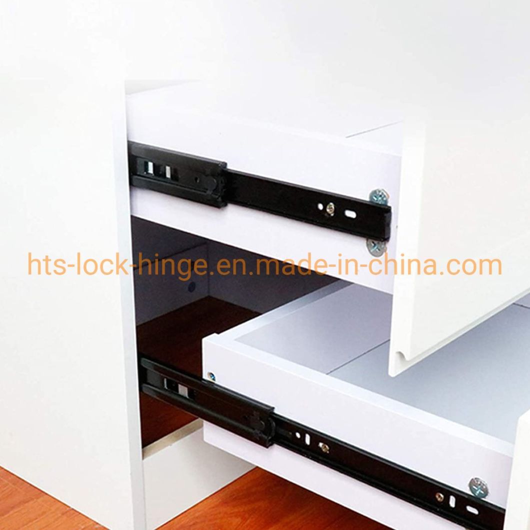 Large Drawer Slides Steel 45mm Three Fold Ball Bearing Soft Self Close Telescopic with Full Extension