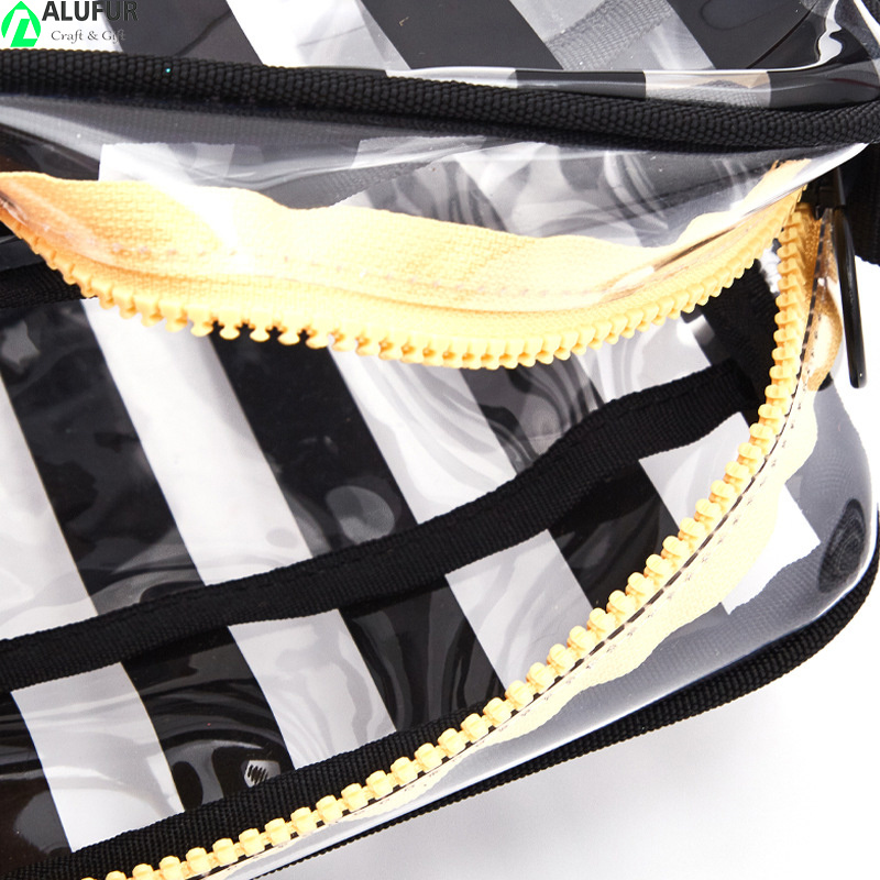 Strips Transparent Medium Hangbag Purse Shoulder Bag for Women