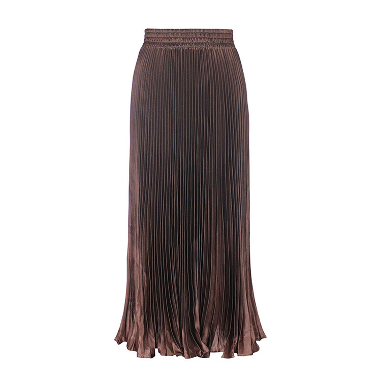 Manufacturing Customized Wholesale Solid Long Pleated Maxi Skirt for Women