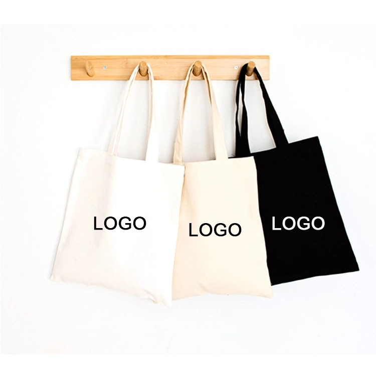 Wholesale Promotional Reusable Eco Friendly Plain Custom Logo Shopping Tote Cotton Canvas Bag