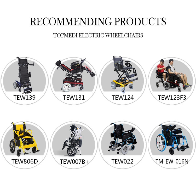 Topmedi Medical Equipment Aluminum Folding Portable Electric Power Wheelchair