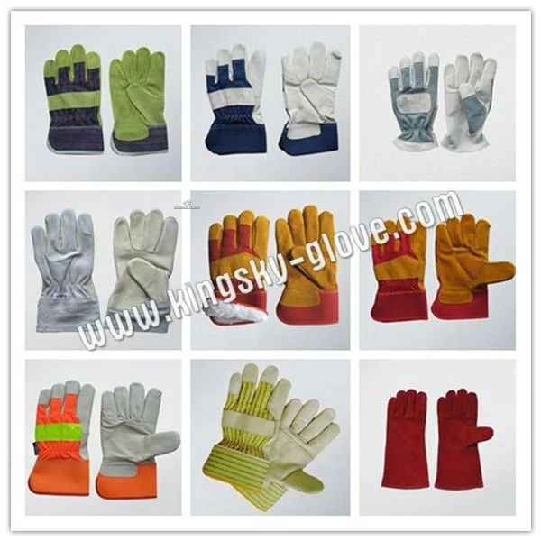 Cow Split Leather Full Palm Gardening Work Glove (Leather Glove-Garden Glove)