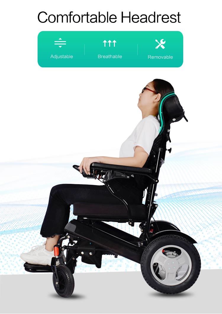 Elder Folding Electric Lightweight Wheelchair with Lithium Battery