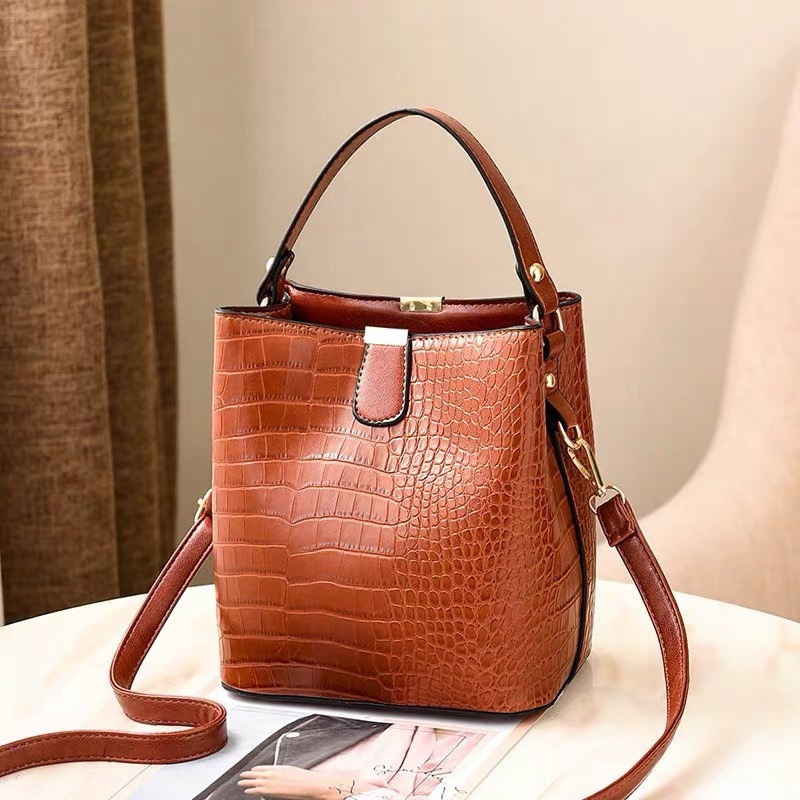 2020 Latest Hot Sale Crocodile Bucket Tote Bags Fashion Large Capacity Woman Handbags