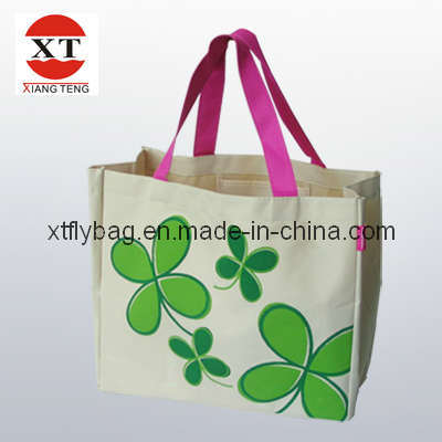 Lady's White Cotton Leisure Bag Fashion Shopping Bag Advertising Bag