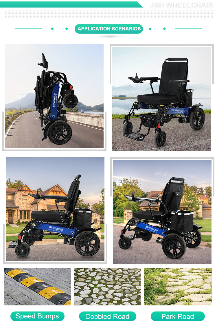 PU Air Wheel Folding Automatic Mobility Wheelchair Electric