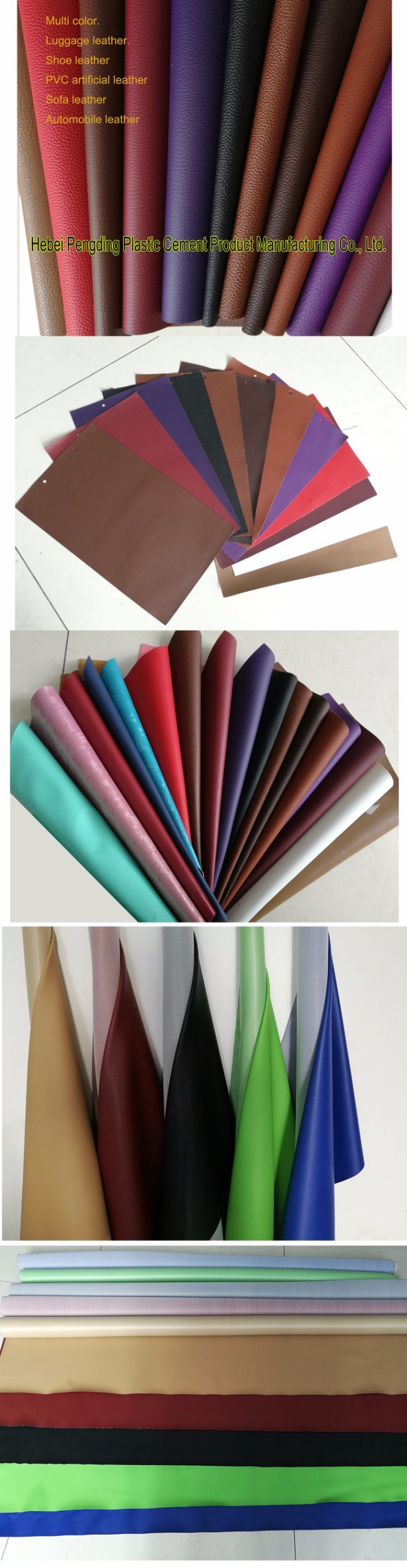 Customizable Thickness of Bags Leather, PVC Leather