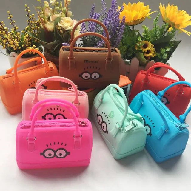 New Customize Cartoon Eye Silicone Mini Tote Zipper Storage Bag Coin Purse