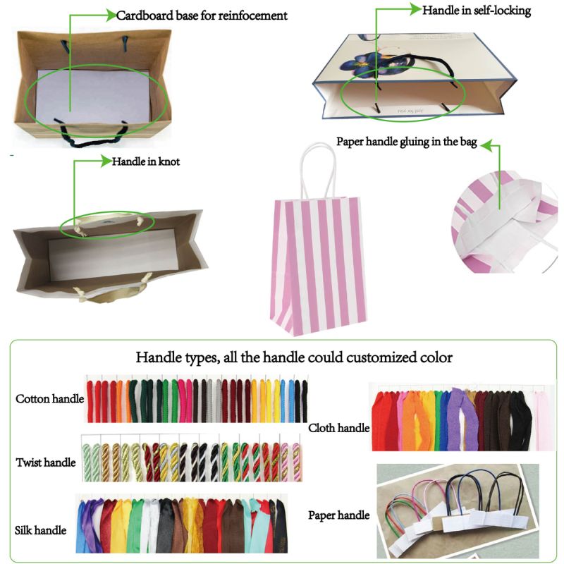 Wholesale Made in China Customized Designer Handbag Recycled Kraft Paper Bags