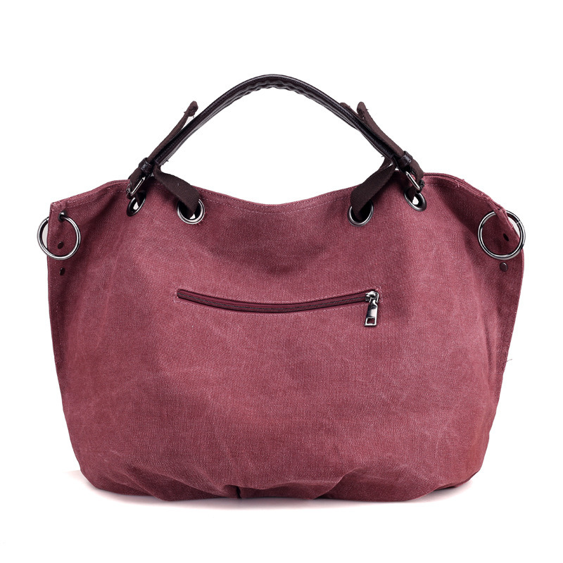 Lady Fashion Women Canvas Leather Classic Tote Handbag Hobo Handbag