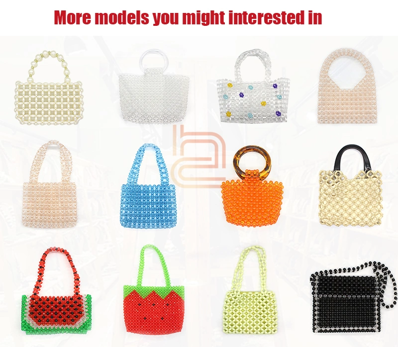 Fahsionable Ladies Handbags Handmade Beads Medium Size Tote Bag