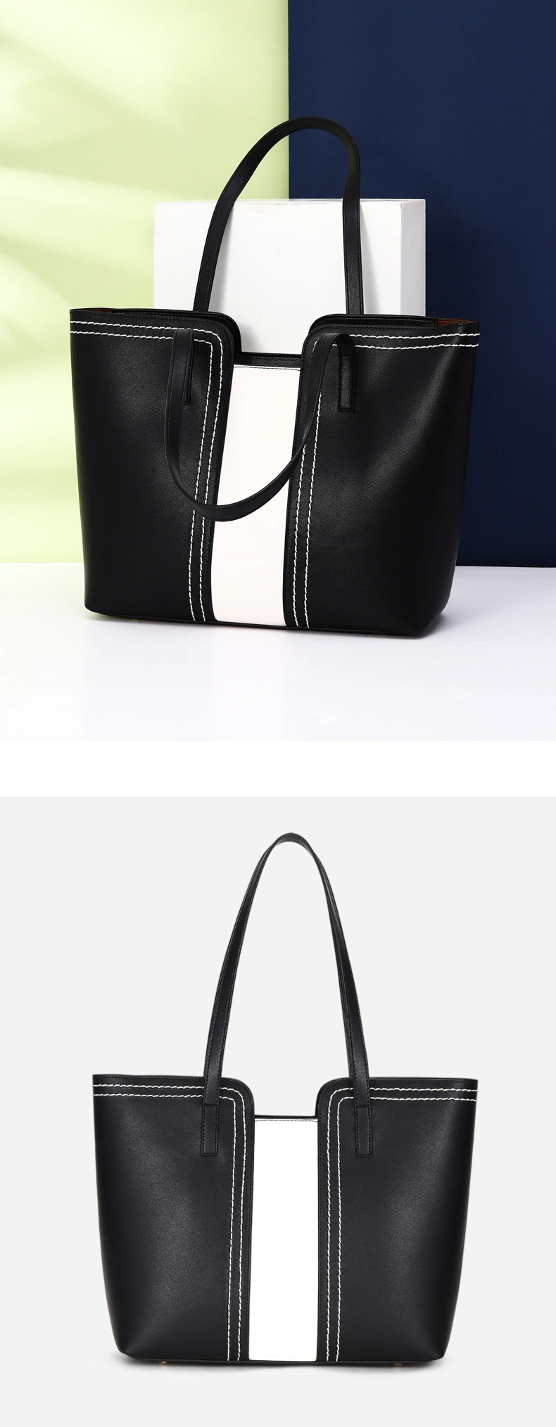 2020 Europe Style Contrast Color Ladies Tote Handbags