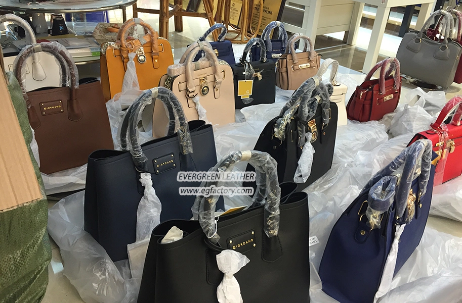 Emg6288 Black High Quality Women Large Casual Handbag Purse Plain Genuine Leather Custom Luxury New Tote Shoulder Purse
