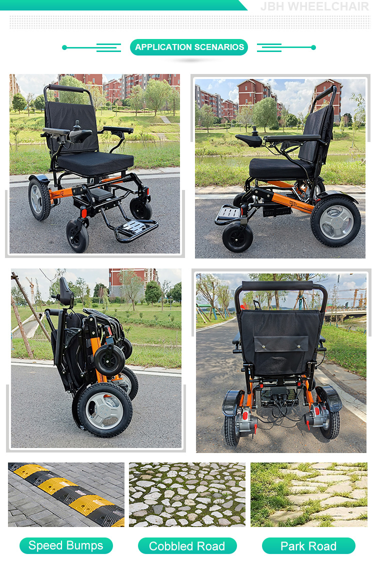 E Power Aluminum Lightweight Folding Wheelchair for Disabled People