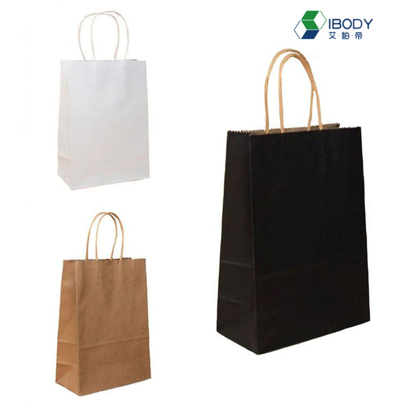 Flexo Printed Luxury Large Recycled Brown Kraft Paper Shopping Bags