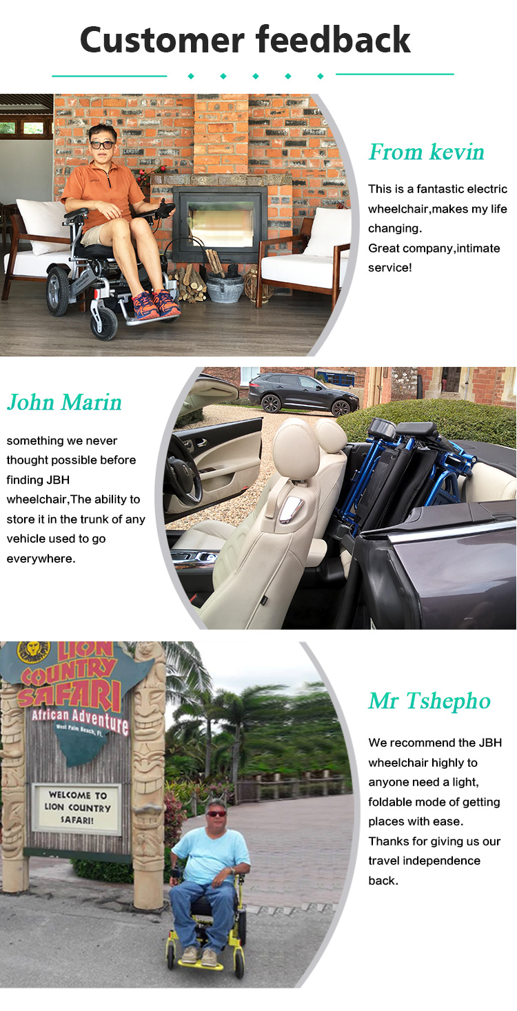 Aluminum Lightweight Folding Lithium Battery Power Wheelchair for Disabled