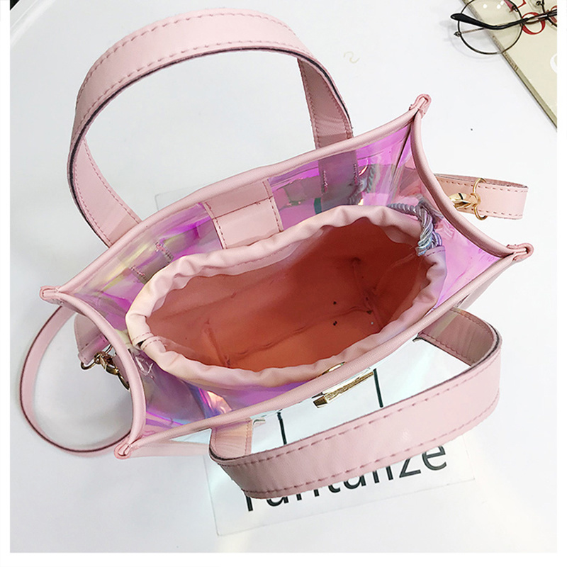 Custom Transparent Messenger PVC Laser Shoulder Bags Women Handbags