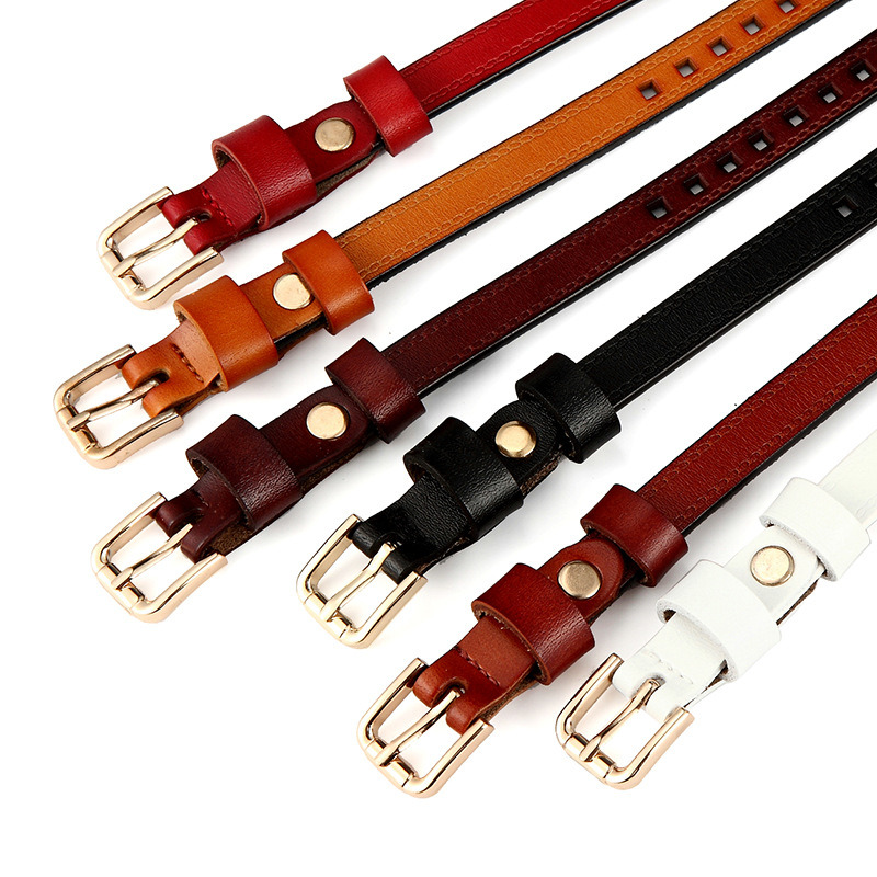 Women Punk Leather Thin Waist Belt