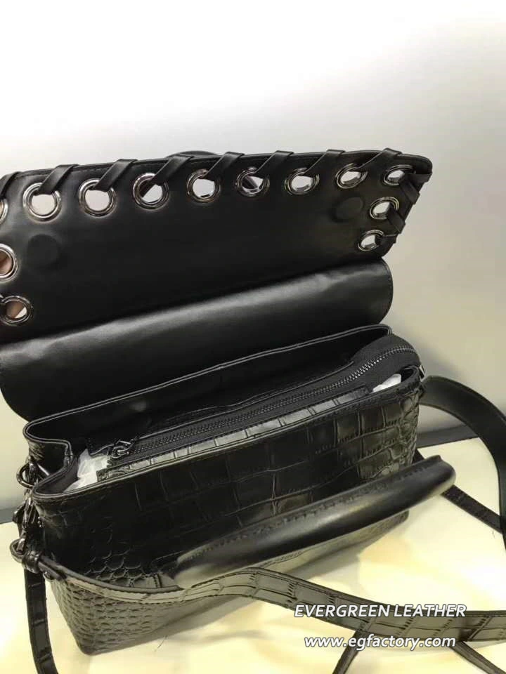 Black Real Leather Crocodile Bag Women Tote Handbag Wholesale Emg5473