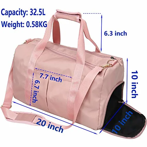 Fashion Travel Gym Sports Bag Shoe Compartment with Wet Pocket Women Handbags