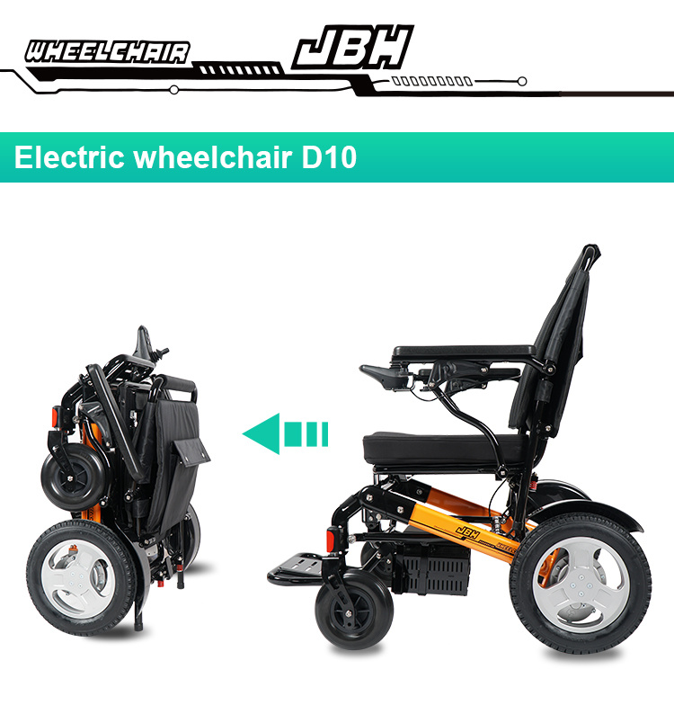 D10 Lightweight Foldable Lithium Battery Electric Wheelchair for Disabled